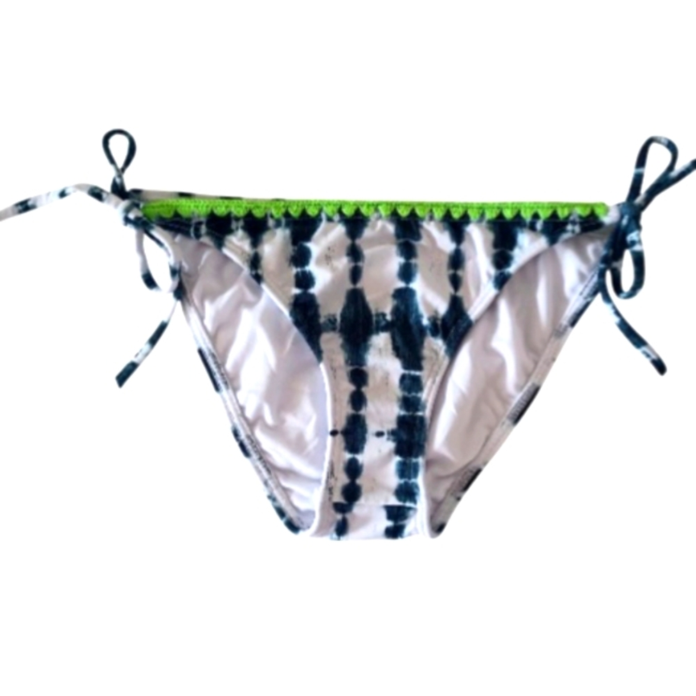 Venus Tie-Dye Bikini Bottom with Green Trim, Size 2